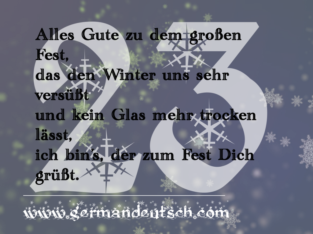 23. 12. – Adventskalender für den Deutschkurs 23. 12. – Adventskalender für den Deutschkurs
