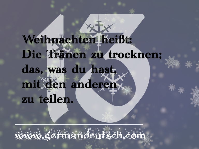 13. 12. – Adventskalender für den Deutschkurs