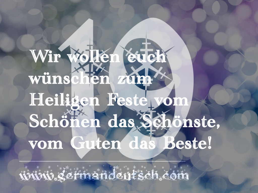 19. 12. – Adventskalender für den Deutschkurs