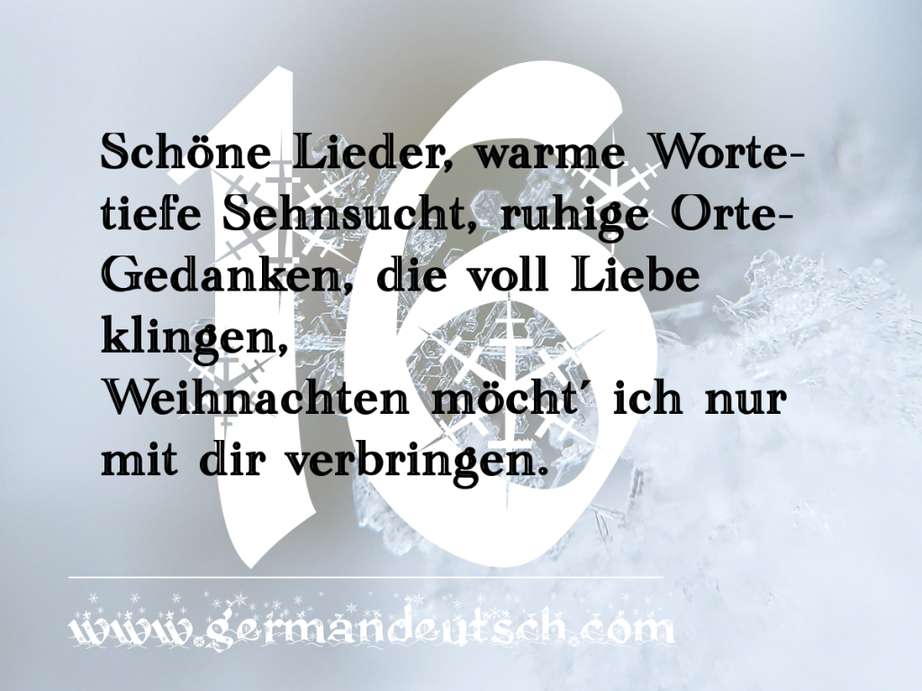 16. 12. 2016 – Adventskalender für den Deutschkurs