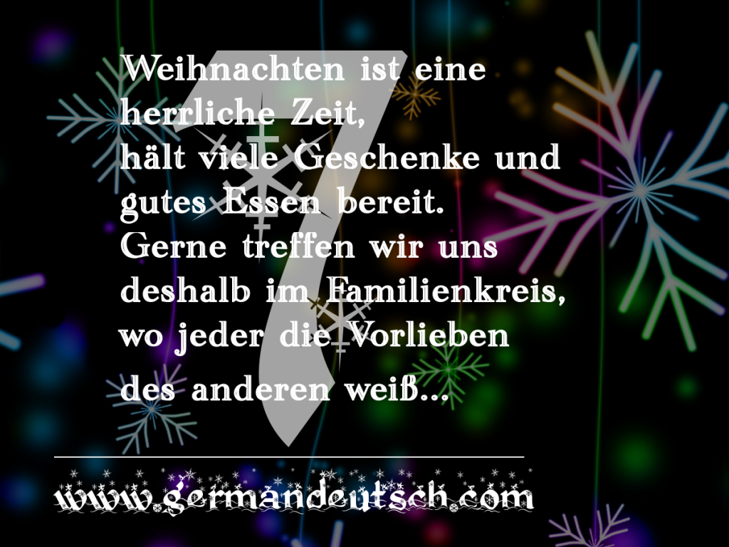 7. 12. – Adventskalender für den Deutschkurs