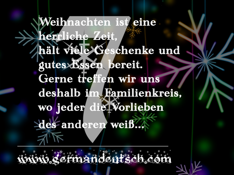7. 12. – Adventskalender für den Deutschkurs