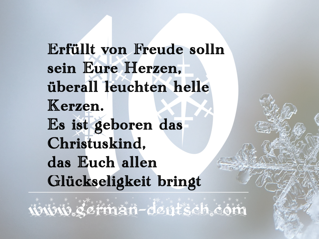 10. 12. – Adventskalender für den Deutschkurs