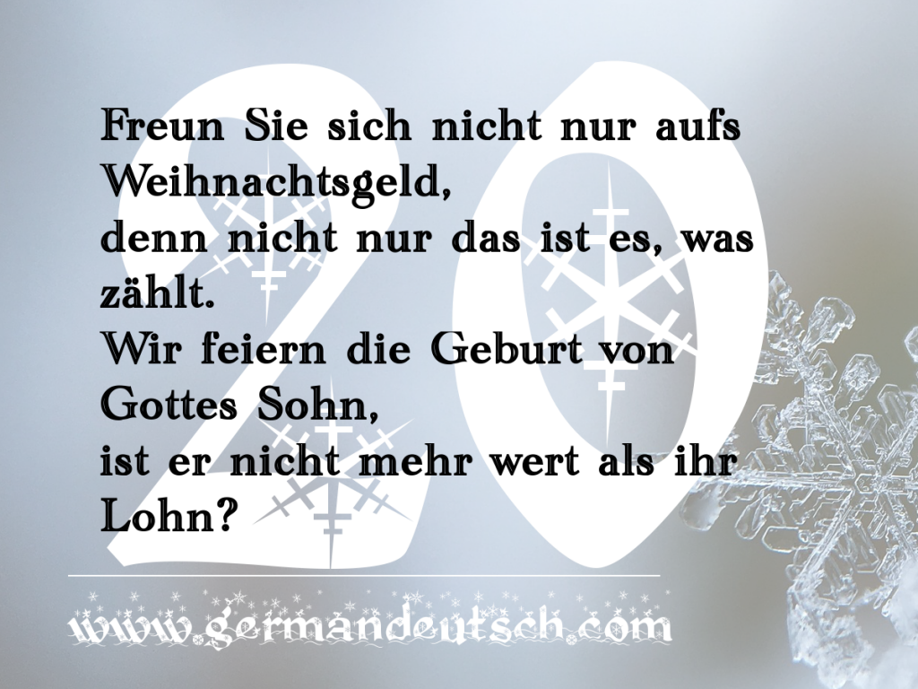 20. 12. – Adventskalender für den Deutschkurs 20. 12. – Adventskalender für den Deutschkurs