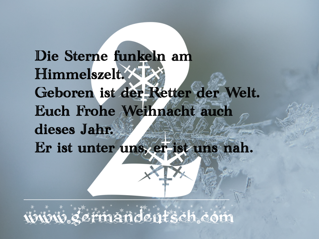 2. 12. – Adventskalender für den Deutschkurs