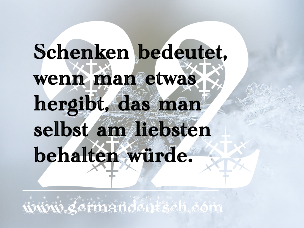 22. 12. – Adventskalender für den Deutschkurs