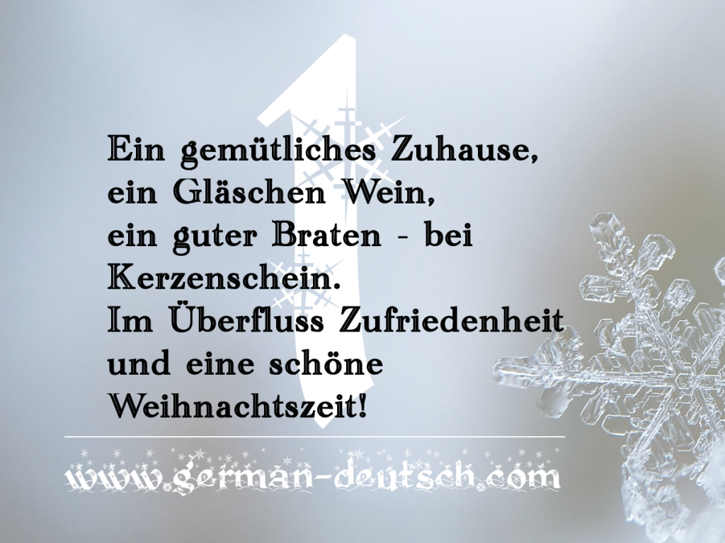 1. 12. – Adventskalender für den Deutschkurs